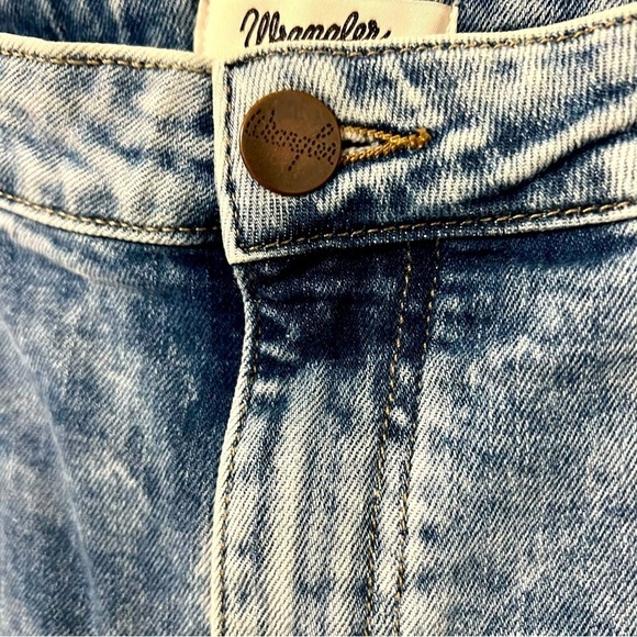 Wrangler Retro Women's Mae Mid Rise Wide Leg Trouser Kacey Jeans Acid Wash 35x34 - Picture 4 of 12